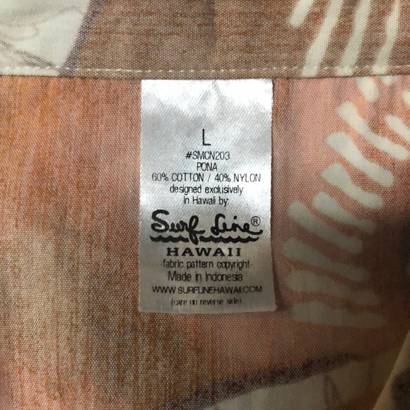 Vintage Style Surf Line Hawaii Long Sleeve Floral Camp Shirt - Picture 6 of 11